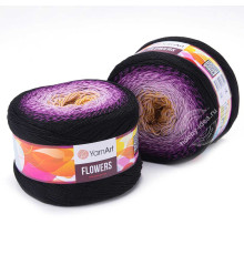 YarnArt Flowers 303 Коричневый Фиолетовый Черный