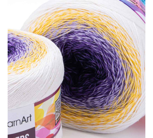 YarnArt Flowers 307 Фиолетовый Жёлтый Белый