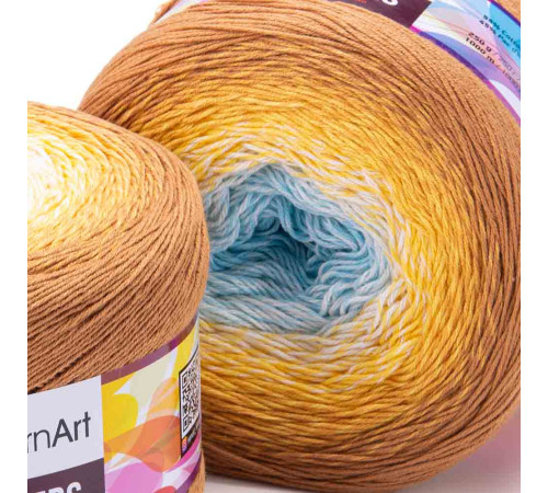 YarnArt Flowers 309 Голубой Жёлтый Бежевый