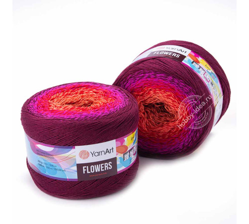 YarnArt Flowers 310 Красный Розовый Бордовый