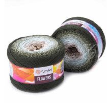 YarnArt Flowers 311 Коричневый Голубой Зелёный