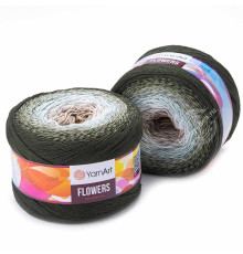 YarnArt Flowers 311 Коричневый Голубой Зелёный