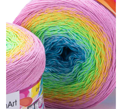 YarnArt Flowers 312 Голубой Зелёный Розовый