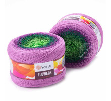 YarnArt Flowers 313 Зелёный Сиреневый