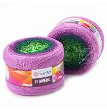 YarnArt Flowers 313 Зелёный Сиреневый