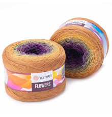 YarnArt Flowers 315 Фиолетовый Коричневый