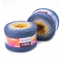 YarnArt Flowers 316 Жёлтый Серый