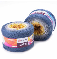 YarnArt Flowers 316 Жёлтый Серый