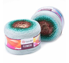 YarnArt Flowers 318 Коричневый Зелёный