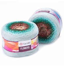 YarnArt Flowers 318 Коричневый Зелёный